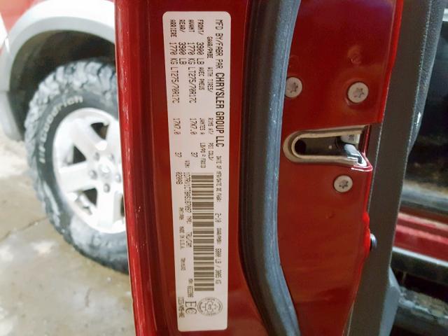 1D7RV1CT8AS187097 - 2010 DODGE RAM 1500 RED photo 10