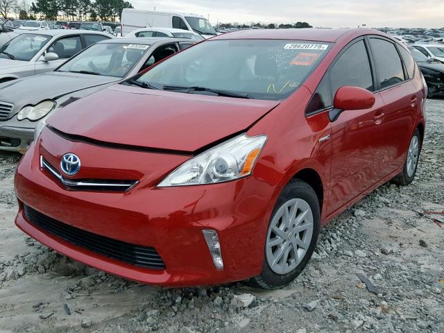 JTDZN3EU5D3226545 - 2013 TOYOTA PRIUS V RED photo 2