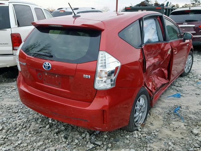 JTDZN3EU5D3226545 - 2013 TOYOTA PRIUS V RED photo 4