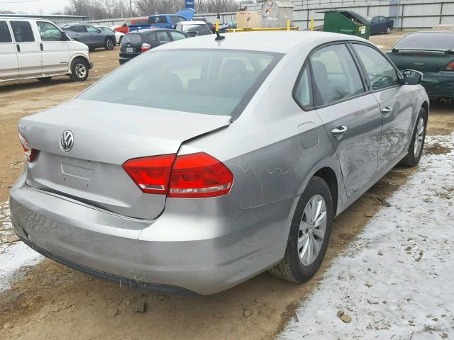 1VWAP7A37DC074776 - 2013 VOLKSWAGEN PASSAT S SILVER photo 4