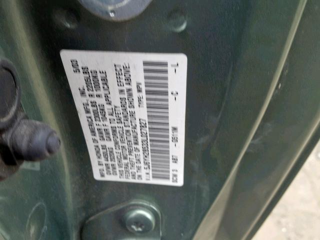 5J6YH28533L027827 - 2003 HONDA ELEMENT EX GREEN photo 10