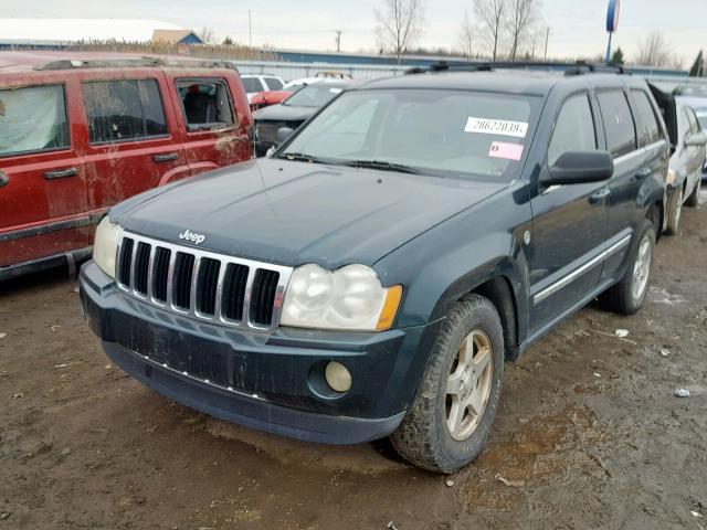 1J8HR58235C553607 - 2005 JEEP GRAND CHER GREEN photo 2