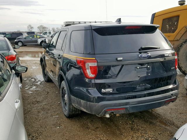 1FM5K8AR2GGB96905 - 2016 FORD EXPLORER P BLACK photo 3