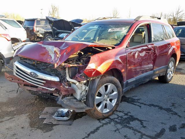 4S4BRDAC6B2316973 - 2011 SUBARU OUTBACK 3. MAROON photo 2