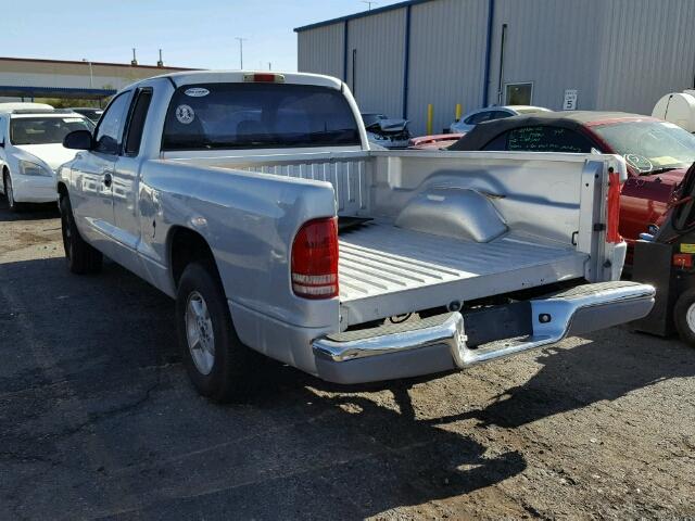 1B7GL22X71S339517 - 2001 DODGE DAKOTA SILVER photo 3