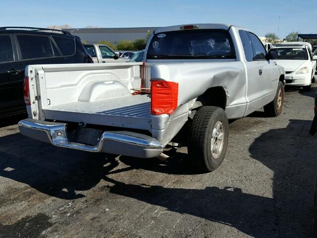 1B7GL22X71S339517 - 2001 DODGE DAKOTA SILVER photo 4