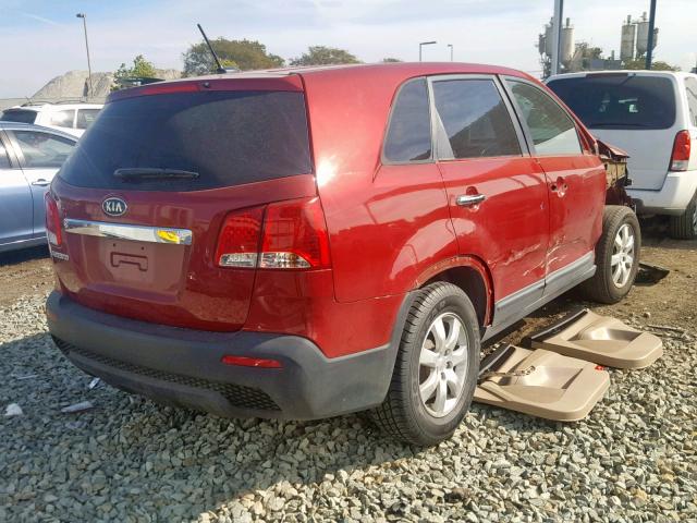 5XYKT3A15BG007676 - 2011 KIA SORENTO BA BURGUNDY photo 4