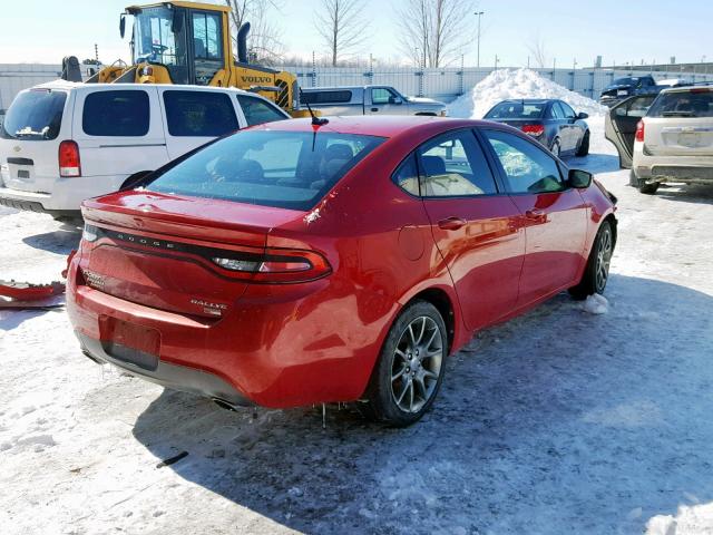 1C3CDFBH5DD270870 - 2013 DODGE DART SXT RED photo 4