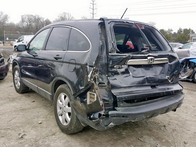 5J6RE48797L000597 - 2007 HONDA CR-V EXL BLACK photo 3