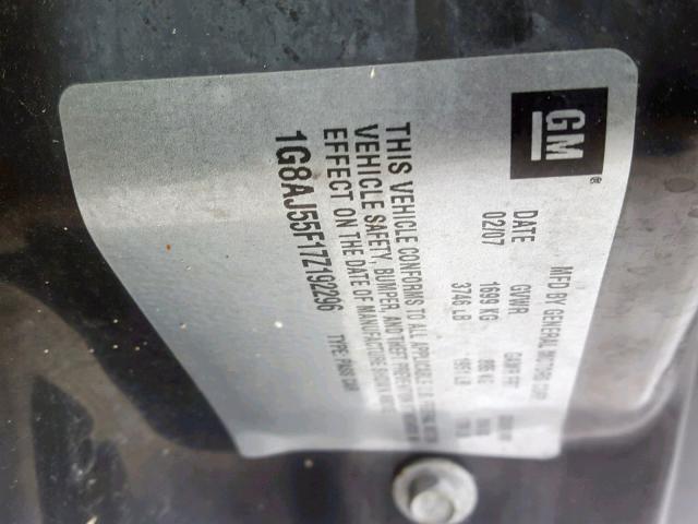 1G8AJ55F17Z192296 - 2007 SATURN ION LEVEL WHITE photo 10