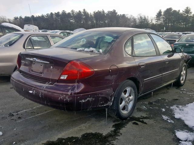 1FAFP55S2YA213671 - 2000 FORD TAURUS SES MAROON photo 4