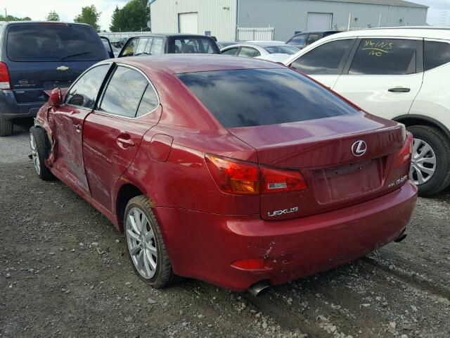 JTHCK262665004432 - 2006 LEXUS IS 250 MAROON photo 3