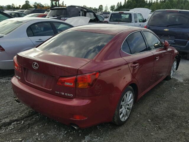 JTHCK262665004432 - 2006 LEXUS IS 250 MAROON photo 4