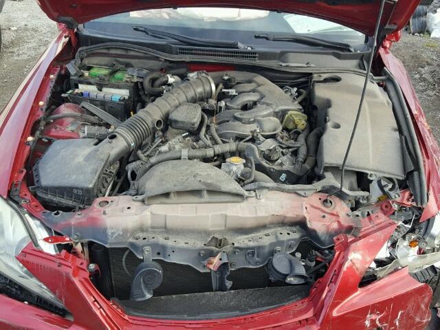 JTHCK262665004432 - 2006 LEXUS IS 250 MAROON photo 7