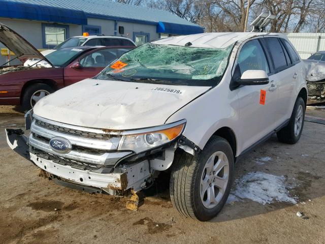 2FMDK3JC1EBB64834 - 2014 FORD EDGE SEL WHITE photo 2