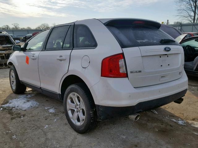 2FMDK3JC1EBB64834 - 2014 FORD EDGE SEL WHITE photo 3