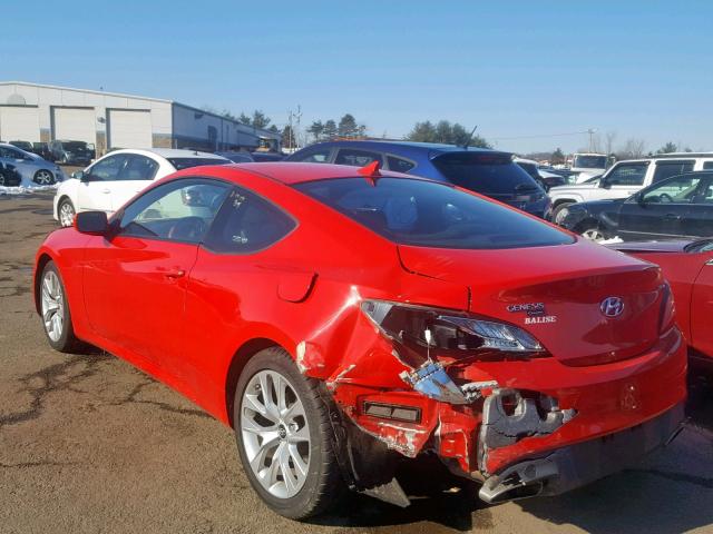 KMHHT6KD6DU080492 - 2013 HYUNDAI GENESIS CO RED photo 3