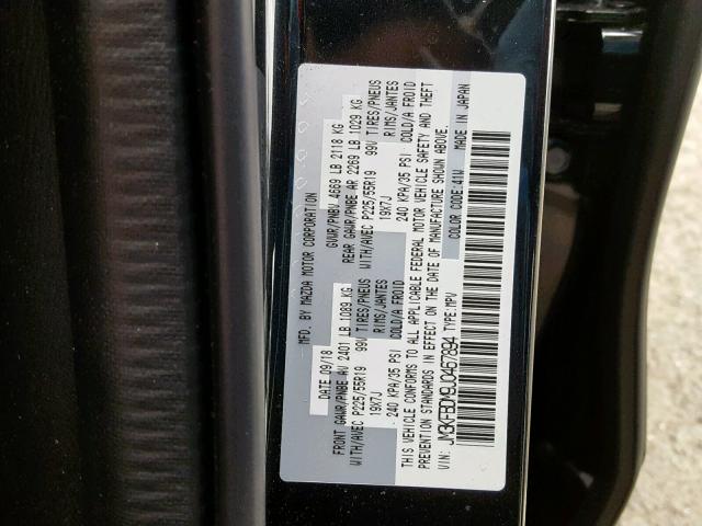 JM3KFBDM9J0467894 - 2018 MAZDA CX-5 GRAND BLACK photo 10