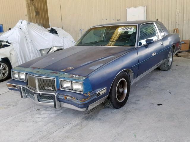 1G2AK37A7DB255872 - 1983 PONTIAC GRAND PRIX BLUE photo 2