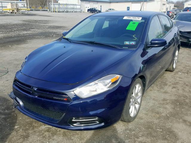 1C3CDFBH1DD251927 - 2013 DODGE DART SXT BLUE photo 2