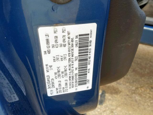 3D7KU28643G747656 - 2003 DODGE RAM 2500 S BLUE photo 10