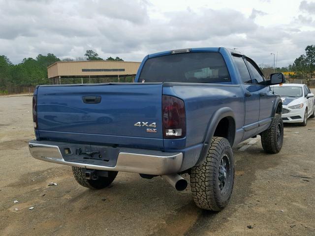 3D7KU28643G747656 - 2003 DODGE RAM 2500 S BLUE photo 4