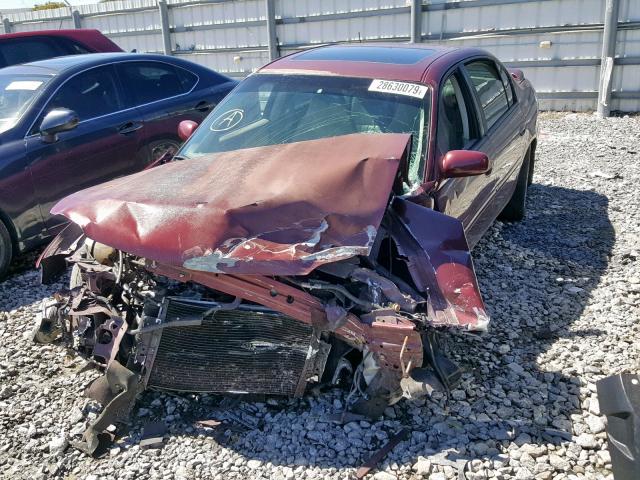 1G1NE52J916168737 - 2001 CHEVROLET MALIBU LS BURGUNDY photo 2