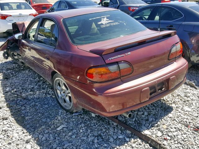 1G1NE52J916168737 - 2001 CHEVROLET MALIBU LS BURGUNDY photo 3