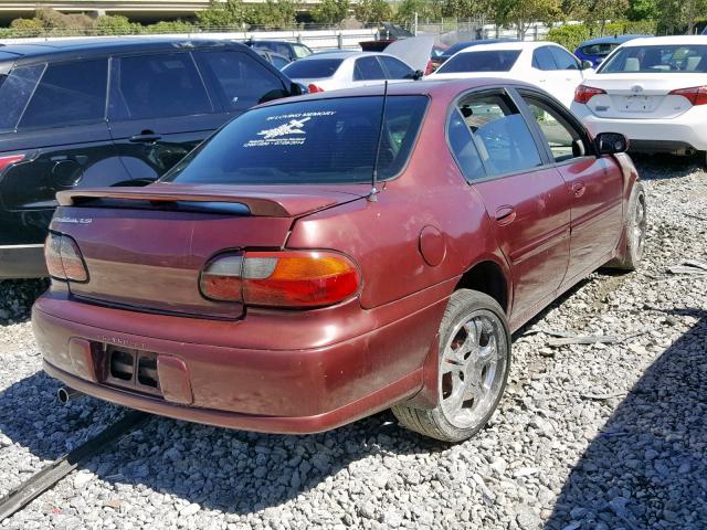 1G1NE52J916168737 - 2001 CHEVROLET MALIBU LS BURGUNDY photo 4