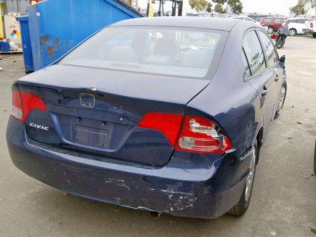 1HGFA16288L010499 - 2008 HONDA CIVIC DX BLUE photo 4