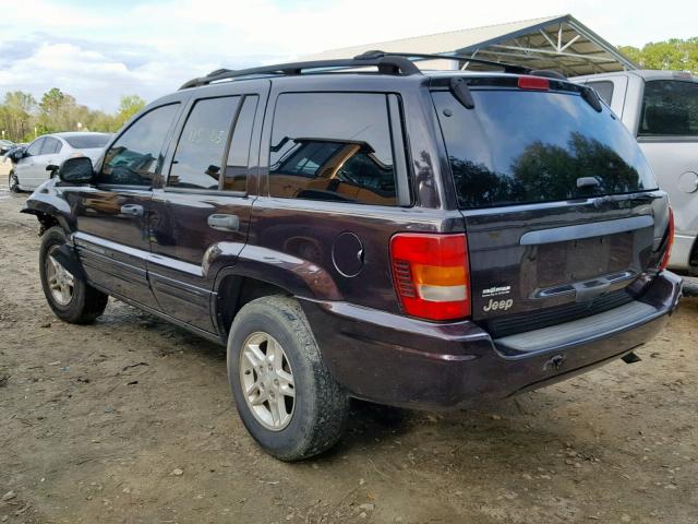 1J4GX48S04C216985 - 2004 JEEP GRAND CHER BURGUNDY photo 3