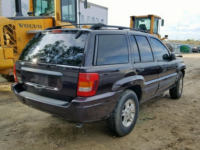 1J4GX48S04C216985 - 2004 JEEP GRAND CHER BURGUNDY photo 4