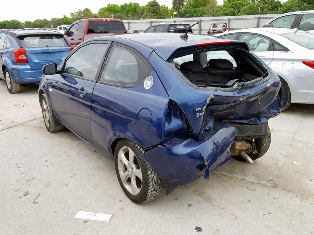 KMHCN3AC8BU199802 - 2011 HYUNDAI ACCENT SE BLUE photo 3