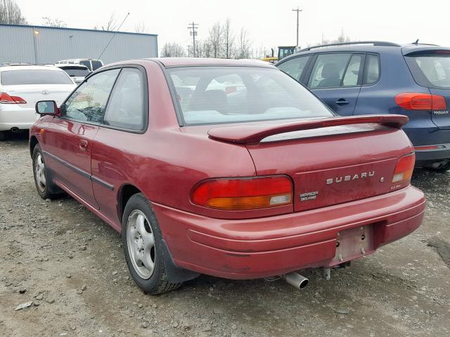 JF1GM4552TG411304 - 1996 SUBARU IMPREZA LX MAROON photo 3