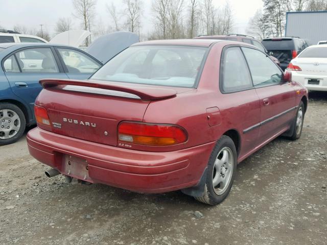 JF1GM4552TG411304 - 1996 SUBARU IMPREZA LX MAROON photo 4