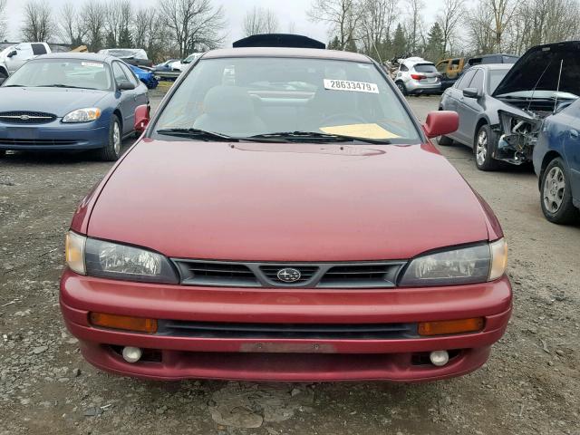 JF1GM4552TG411304 - 1996 SUBARU IMPREZA LX MAROON photo 9