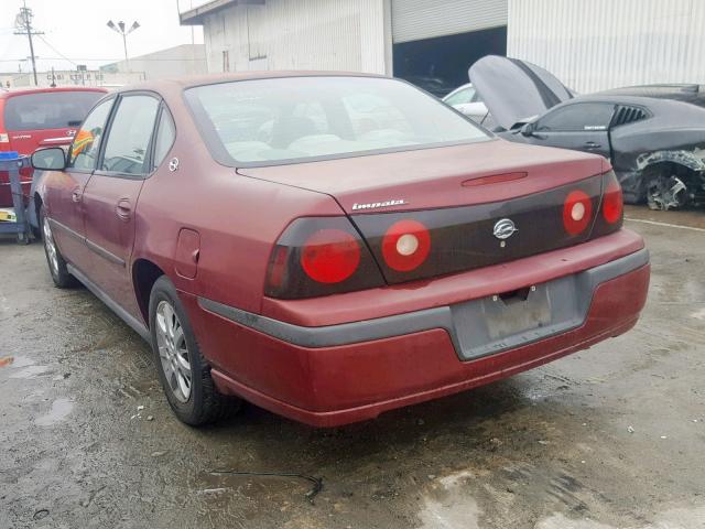 2G1WF52E959226350 - 2005 CHEVROLET IMPALA BURGUNDY photo 3