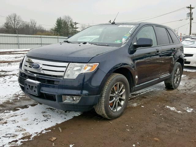 2FMDK48C38BB43290 - 2008 FORD EDGE SEL BLUE photo 2