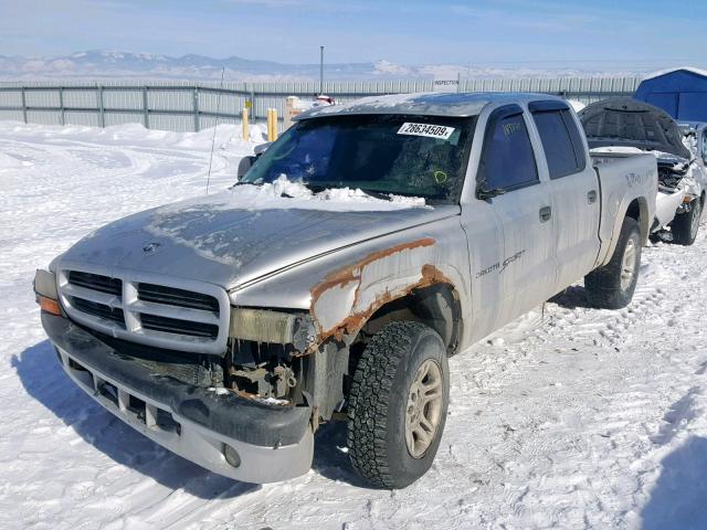 1B7GG2ANX15173983 - 2001 DODGE DAKOTA QUA SILVER photo 2