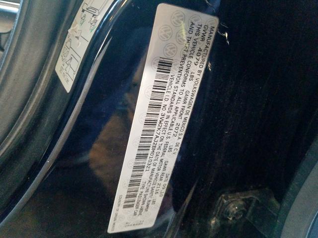 3VW2K7AJ2BM010321 - 2011 VOLKSWAGEN JETTA BASE  լուսանկար 10