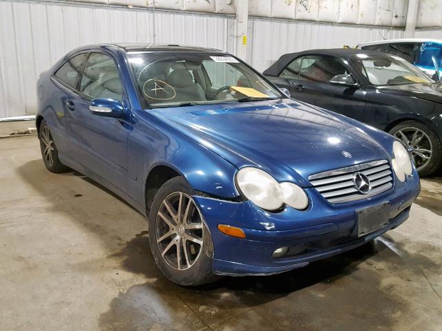 WDBRN47J72A203090 - 2002 MERCEDES-BENZ C 230K SPO BLUE photo 1