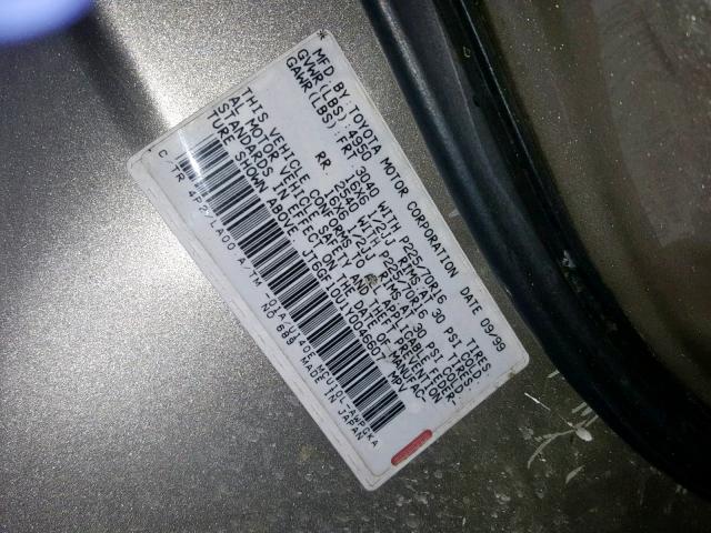 JT6GF10U1Y0046607 - 2000 LEXUS RX 300 GOLD photo 10