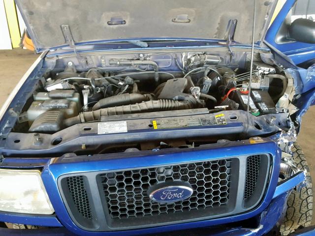 1FTYR10U35PA03703 - 2005 FORD RANGER BLUE photo 7