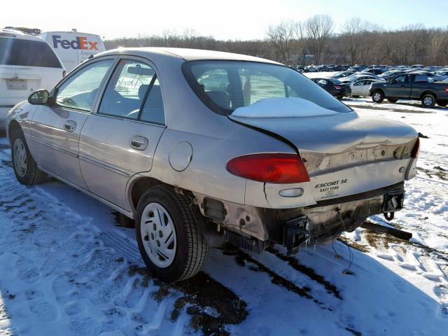 1FALP13P6WW101420 - 1998 FORD ESCORT SE BEIGE photo 3