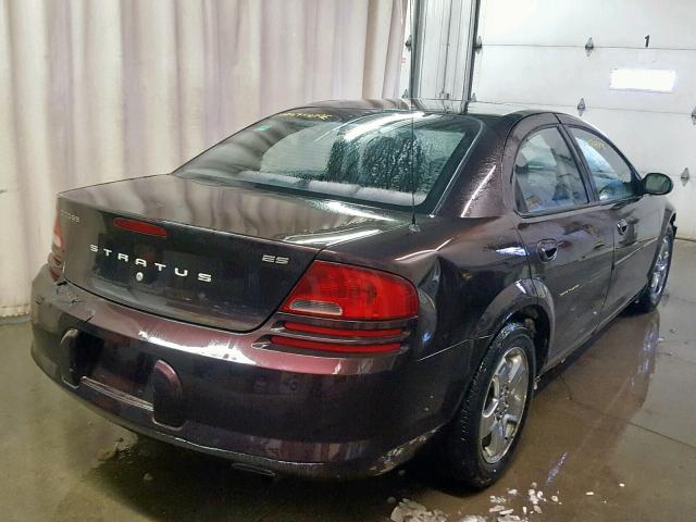 1B3AL56T73N593701 - 2003 DODGE STRATUS ES BURGUNDY photo 4