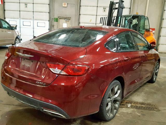 1C3CCCBB3FN633919 - 2015 CHRYSLER 200 S RED photo 4