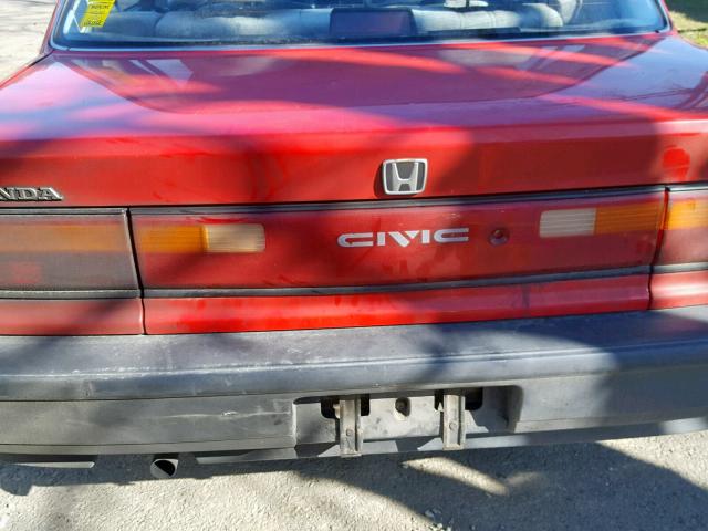 1HGED354XLL007291 - 1990 HONDA CIVIC DX RED photo 10