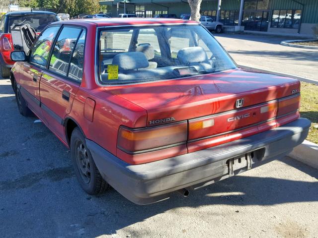 1HGED354XLL007291 - 1990 HONDA CIVIC DX RED photo 3