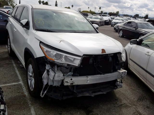 5TDZKRFH0FS092610 - 2015 TOYOTA HIGHLANDER WHITE photo 1