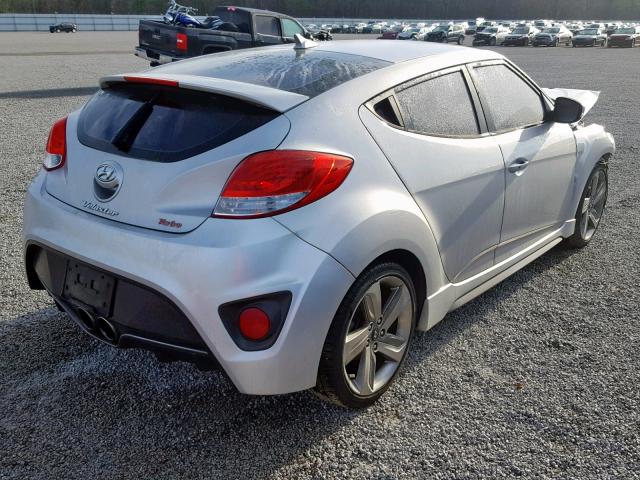 KMHTC6AE3DU143178 - 2013 HYUNDAI VELOSTER T GRAY photo 4